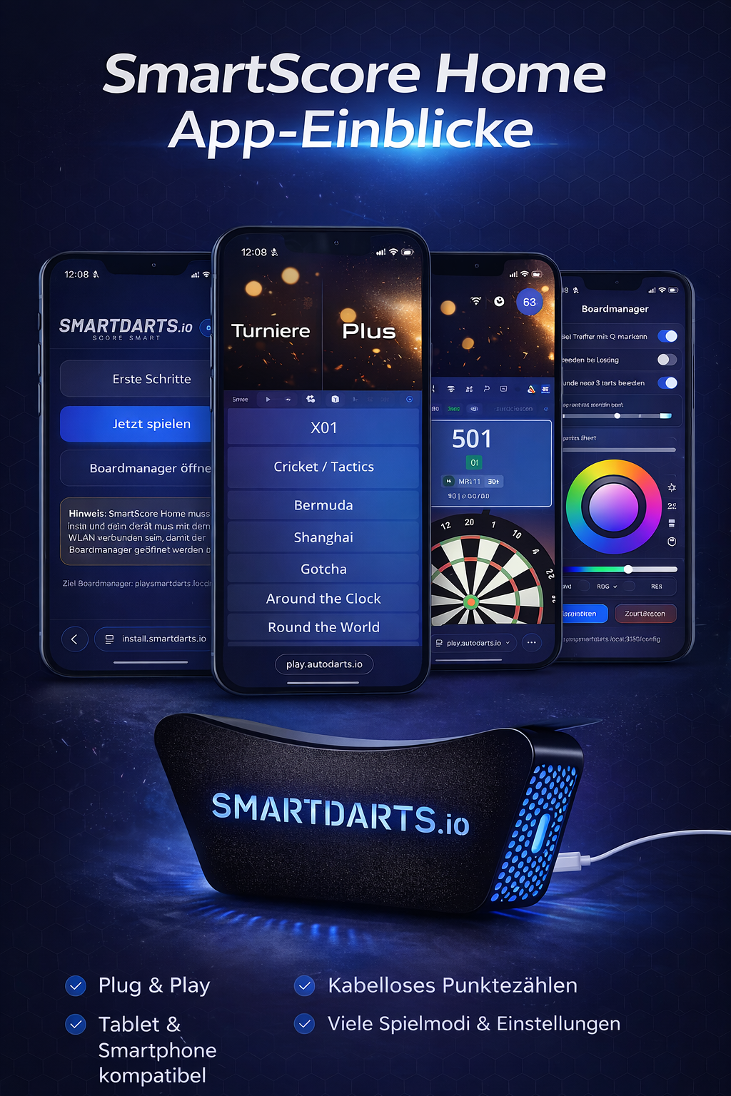 SmartScore Home – Wireless dart scoring (incl. app)